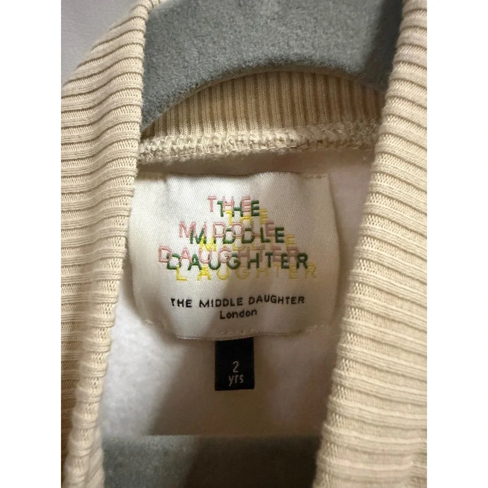 The‎ Middle Daughter London Girls Floral Fleece Sweatshirt Dress Beige 2Yrs